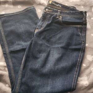 Carhartt Relaxed Fit Dark Blue Jeans Size 12